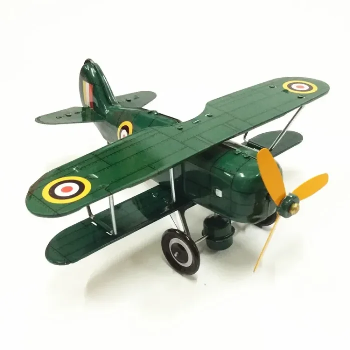 Retro Wind-Up Tin Fighter Plane - Image 2
