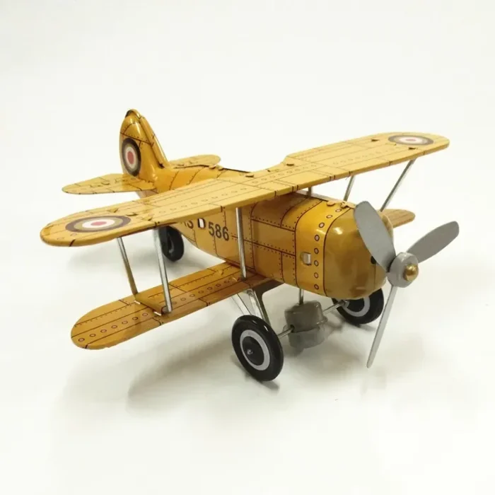 Retro Wind-Up Tin Fighter Plane - Image 3