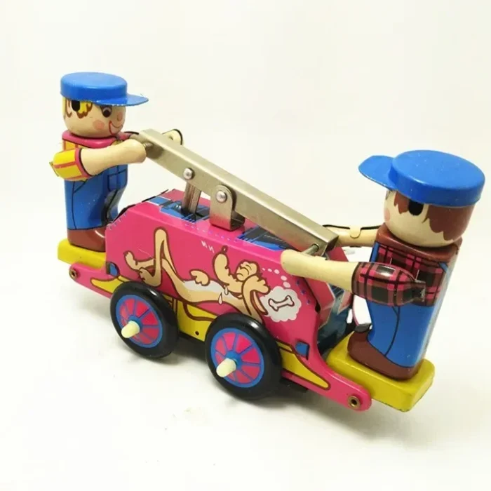 Clockwork Tin Railroad Workers Novelty Toy - Image 2